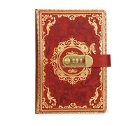 Genuine Leather Journal with Lock - Vintage A5 Diary for Women & Teens,Flower Embossed Cover, 200 Lined Pages,Gift for Birthdays or Christmas (Brown)