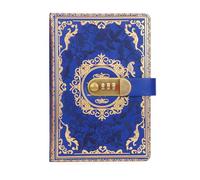 Genuine Leather Journal with Lock - Vintage A5 Diary for Women & Teens,Flower Embossed Cover, 200 Lined Pages,Gift for Birthdays or Christmas (Blue)