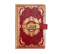 Genuine Leather Journal with Lock - Vintage A5 Diary for Women & Teens,Flower Embossed Cover, 200 Lined Pages,Gift for Birthdays or Christmas (Wine red)