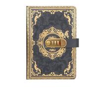 Genuine Leather Journal with Lock - Vintage A5 Diary for Women & Teens,Flower Embossed Cover, 200 Lined Pages,Gift for Birthdays or Christmas (Grey)