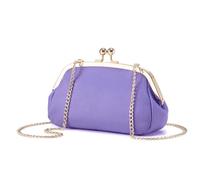 Genuine Leather Kiss-Lock Shoulder Bag Women's Chain Bag Evening Bag Clutch Bag