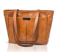 Genuine Leather Laptop Bag for Women - Leather Tote fits 13 Inch - Computer Bags for Laptops for Women - Work Handbag with Padded Compartment & Zipper