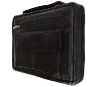 Genuine Leather Large Book Covers Bible Covers with Handle (Black)