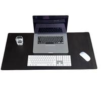 Genuine Leather Large Desk Pad Protector, 36'' x 17'' Office Desk Mat, Mouse Pad, Non-Slip Leather Desk Blotter, Laptop Desk Pad, Waterproof Desk Writing Pad for Office and Home -Brown