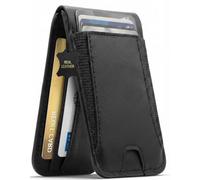Genuine Leather Magsafe Wallet,10 Card Holder With Stand, Slim Magnetic Wallet Mag Safe for iPhone,Compatible With iPhone 17/16/15/14/13/12 Series and Selected Samsung Devices Apple Accessories, Black