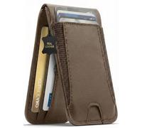 Genuine Leather Magsafe Wallet,10 Card Holder With Stand, Slim Magnetic Wallet Mag Safe for iPhone,Compatible With iPhone 17/16/15/14/13/12 Series and Selected Samsung Devices Apple Accessories, Brown