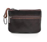 Genuine Leather Mens Coin Purse Tray Coin Pouch Small Cash Change Key Wallet Holder Mini Money Bag with Zip Keychain Business Cards Specie Organizer Gifts for Men Women Dad Father, Retro Brown