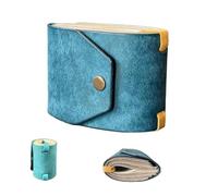 Genuine Leather Money Clip Wallet - Slim & Secure Cash Wrap with Snap Closure for Bills, Cards & Bands - Quick Access Billfold (Blue)