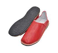 Genuine Leather Moroccan Slipper - Comfortable and Sturdy for Indoor or Outdoor Use Red Size: 8.5 UK
