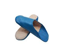 Genuine Leather Moroccan Slipper or Slipper - Handmade from the Best Artisans of Marrakech, Turquoise Size: 7 UK