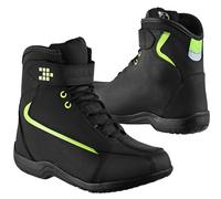 Genuine Leather Motorbike Shoes CE-Approved Waterproof Motorcycle Boots - Short Ankle Touring Armour & Anti-Slip Sole (City-Black, 9 UK, UK Footwear Size System, Adult, Men, Numeric, Medium, 9)