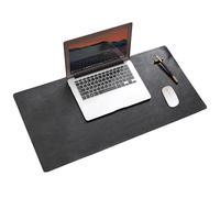 Genuine Leather Office Desk Mat, Waterproof Large Desk Blotter Protector and Mouse Pad, Writing Pad for Desk Surface Protection and Comfort(Black,90x40cm)