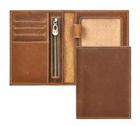 Genuine Leather Passport Holder Handmade Passport cover Lightweight Travel Bifold Passport Wallet, Brown