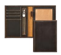 Genuine Leather Passport Holder Handmade Passport cover Lightweight Travel Bifold Passport Wallet, Dark Brown