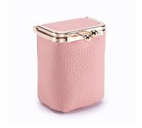 Genuine Leather Patterned Golden Bag High-End Lipstick Storage, Convenient and Multifunctional, Compact Coin Change Bag（Pink）, Pink, Cosmetic Cases
