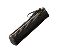 Genuine Leather Pen Case Zippered Pencil Pouches Spacious Storage Compartment for School Office Business Essential Multi Compartment Organiser Bag