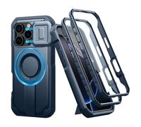 Genuine Leather Phone Case for IPhone 16 Pro Max 17 Air 15 Plus 14 13 12 Promax High End Strong Magnetic Wireless Charging Cover,Navy Blue,For iPhone 16 Pro