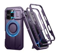 Genuine Leather Phone Case for IPhone 16 Pro Max 17 Air 15 Plus 14 13 12 Promax High End Strong Magnetic Wireless Charging Cover,Phantom Purple,For iPhone 17 Air