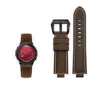 Genuine leather Pin buckle Watchstrap Fit for Casio G-SHOCK GA-2100/GM2100/GM-110/GA110/DW5600(Dark brown black)