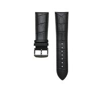 Genuine Leather Replacement Strap, 18mm -28mm, Stainless Steel Buckle ，Compatible With Most Watches(Black black buckle,20mm)