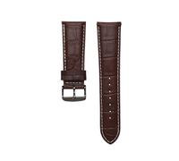 Genuine Leather Replacement Strap, 18mm -28mm, Stainless Steel Buckle ，Compatible With Most Watches(Brown white black,19mm)