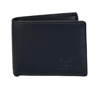 Genuine Leather RFID Blocking Wallet for Men | Slim Bifold Design with Zipper Coin Pocket, ID Window & Multiple Card Slots | Compact Everyday Carry Gift for Him, Navy Blue, M, Slim Bifold Wallet