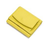 Genuine Leather RFID Blocking Wallet Slim Anti-Credit Card Fraud Card Holder Organizer Folding Purse Compatible with Women and Men(Gelb)