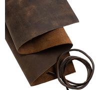 Genuine Leather Sheets for Crafts, Tooling Leather Sheet 12" x 24" - Full Grain Brown Buffalo Fabric, Crafting Kit, Veg Tan for Craft with 36" Cord by MOONSTER®