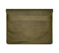 Genuine Leather Sleeve Case for 16-inch MacBook Pro (M1-M4) - Handmade Vintage Leather Laptop Sleeve, Slim Protective MacBook Cover with Secure Flap, Shock & Scratch Resistant (Olive Green)