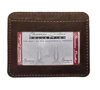 Genuine Leather Slim Card Holder, TAN Crazy Horse Leather Design, 5 Card Slots, Front Pocket Design