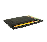 Genuine Leather Slim Front Pocket Card Case Credit Card Holder 7 Slots Wallet (Black)