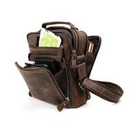 Genuine Leather Small Messenger Bag for Men Vintage Shoulder Crossbody Bags for Work Business Travel
