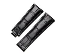 Genuine Leather Strap For Rolex Water Ghost Daytona Yacht Logtype Green Leather Bracelet 20mm Butterfly Buckle Watch Band