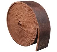 Genuine Leather Strip 1 1/2 Inch Wide 64 Inches Long for DIY Craft Projects, 1.8-2mm Thick, Coffee Brown