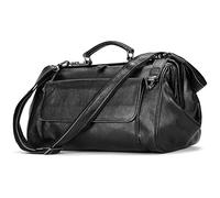 Genuine Leather Travel Duffles for Men, Top-Handle Carry-on Overnight Weekender, Vintage Luggage Bag, Sports Gym Duffel (Black,L45xW26xH22cmL17.72”×W10.24”×H8.66”)