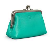 Genuine Leather Triple Frame Aubrey Purse by Yoshi (Jade Green)