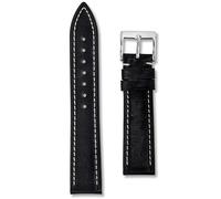 Genuine Leather Vintage Watch Strap | Premium Handmade Band | 20 mm Black | Italian Style Waxed Finish | Contrast Stitching | Calf Skin Lining | Spring Bars and Tool Included (Black, 20mm)