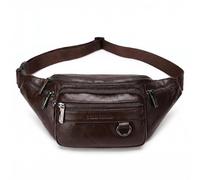 Genuine Leather Waist Pack for Men, Medium Size Belt Bag, New Coffee, 8.7*3*5.1 Inches, Multi-function