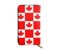 Genuine Leather Wallets Solid Color Canadian Flag Printing Leather Wallet Cute Women's Wallets Retro Style Wallet Pouch for Kids, Daughter, Teacher