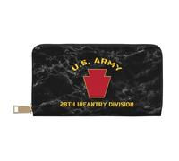 Genuine Leather Wallets Us Army 28Th Infantry Division Clutch Wallet Cute Women Card Case Card Case Leather Purse for Daughter, Evening Party, Mother