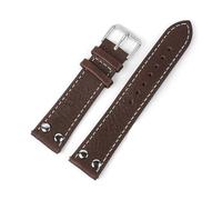 Genuine Leather Watch Strap 18mm 19mm 20mm 21mm 22mm 24mm Lychee Pattern Watch Band Black Brown Rivets Watchband Accessories(Coffee,18mm)