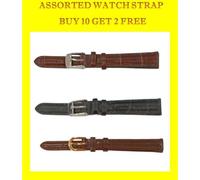 Genuine Leather Watch Strap BUY 10 GET 2 FREE ASSORTED COLOUR 10MM-12MM