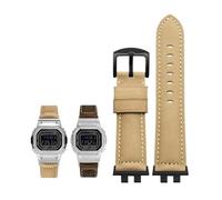 Genuine Leather Watch Strap fit for G-SHOCK fit for Casio GMW-B5000 Small Silver Bar Men's Soft Comfortable Watchband Accessories 22mm