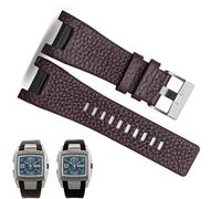 Genuine Leather Watch Strap For Diesel DZ4246 DZ1273b Dedicated Men's Bracelet with Stainless Steel Clasp 32 * 17mm, 32-17mm black clasp