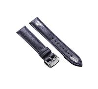 Genuine Leather Watch Strap Vintage Men's and Women's with Stainless Steel Buckle(Blue,12MM)