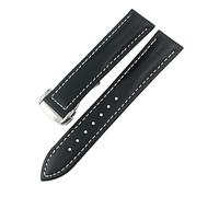 Genuine Leather Watchband 20mm 22mm 18mm 19mm 21mm Fit for Omega Seamaster AT150 Diver 300 De Ville Cowhide Alligator Watch Strap (Color : Black, Size : 20mm)