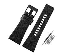 Genuine Leather Watchband 22mm - 34mm Men's Watch Wristband Watch Replacement Strap + Installation Tool, 34mm