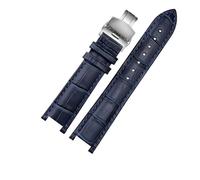 Genuine Leather Watchband Compatible With MK Table Notch Watch Band Michael Kors Mike Coles Female Strap Mk2277 2425(Dark blue-steel-B1)