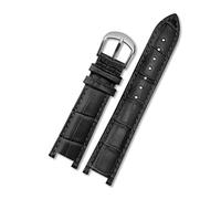 Genuine Leather Watchband Compatible With MK Table Notch Watch Band Michael Kors Mike Coles Female Strap Mk2277 2425(Black-steel-K1)