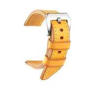Genuine Leather Watchstrap Yellow Handmade Watchband 20mm-26mm Watch Straps Men Replacement watch Bracelet, 22mm